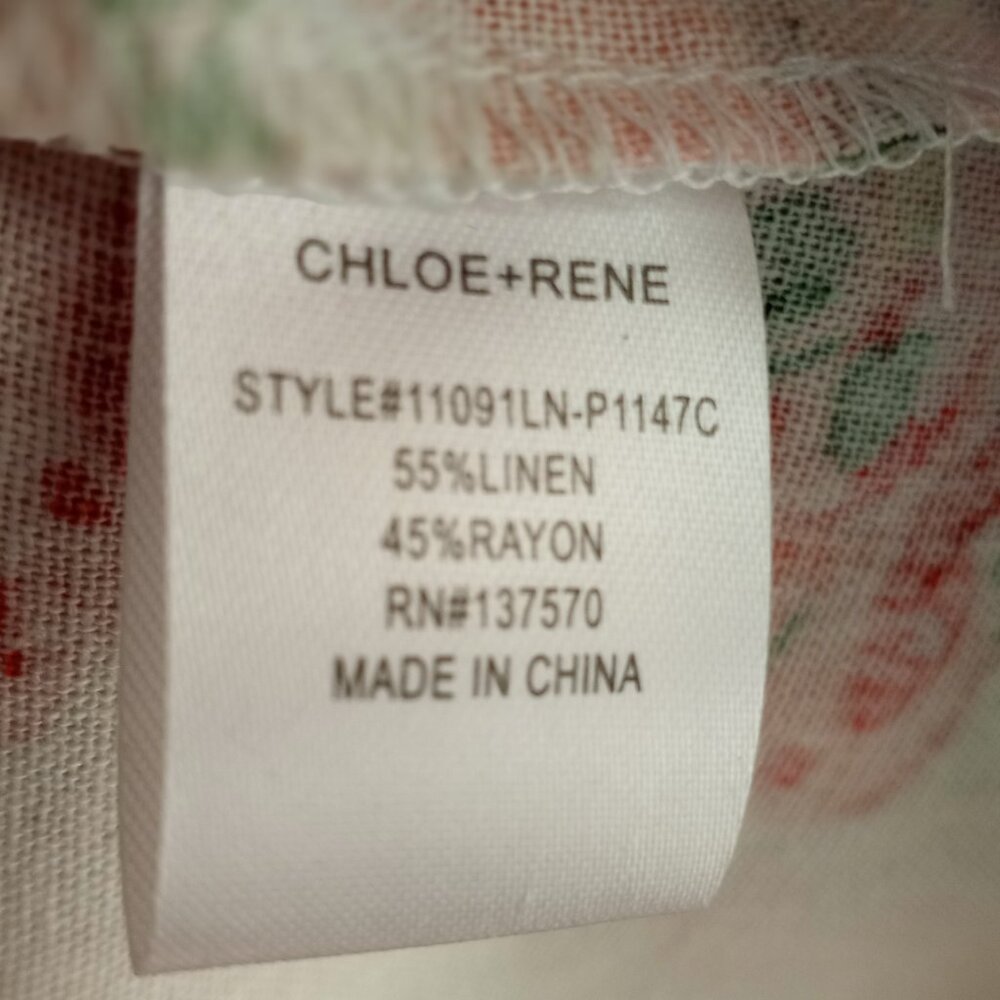 'chloe + rene' Floral Shift Dress Size L Linen blend NWOT - Picture 10 of 15